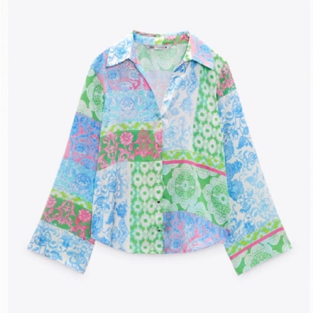 Zara | Patchwork Printed Shirt - image 1